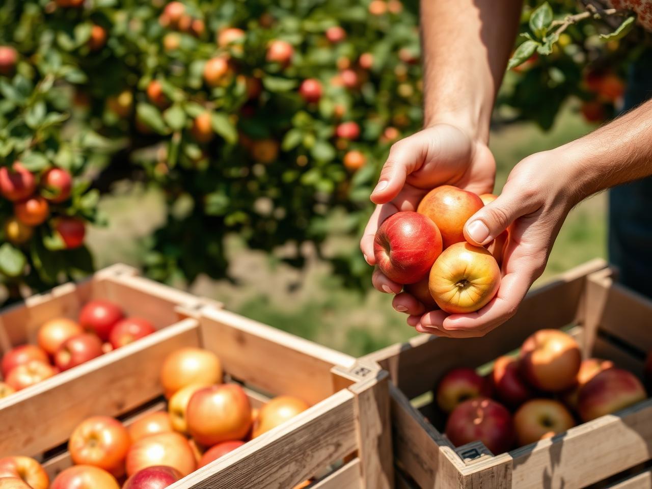 Fresh apples harvested in Gori region